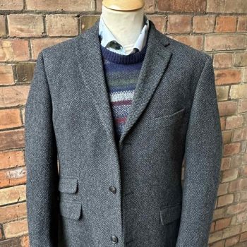 Grey Herringbone Overcoat